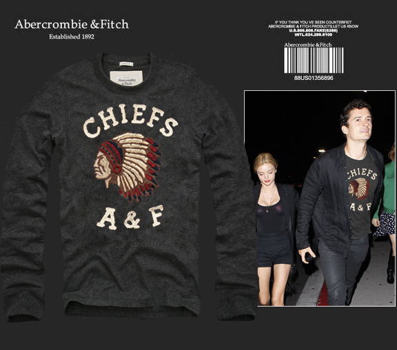 Abercrombie Fitch Hombres De Cuello Redondo Con Gente Fotos Largo Remera AF6033